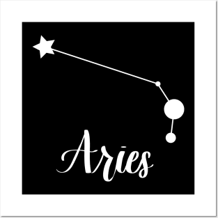 Aries Zodiac Constellation in White Posters and Art